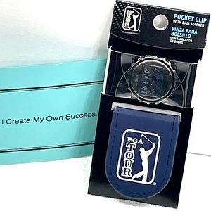 PGA Tour Golf Metallic Pocket Clip Unisex With Ball Marker Peacoat Blue New